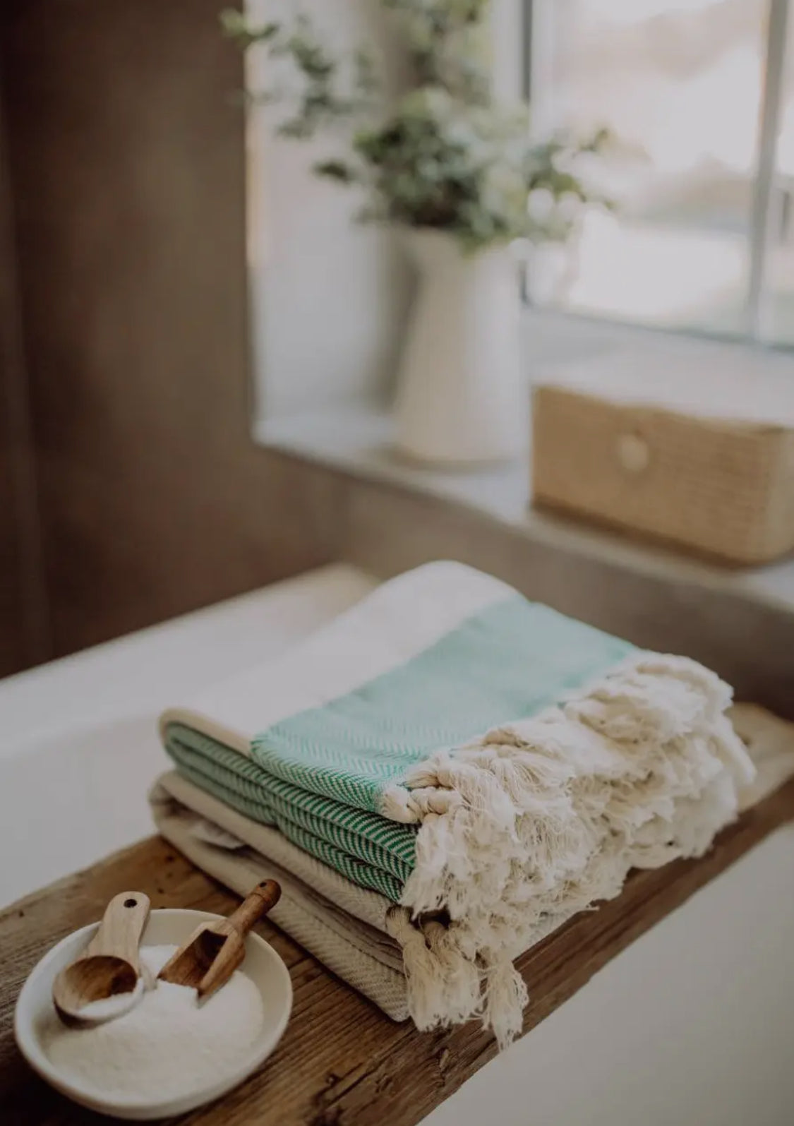 Hamamtuch/Saunatuch/Badetuch mit Fransen aus 100% Baumwolle