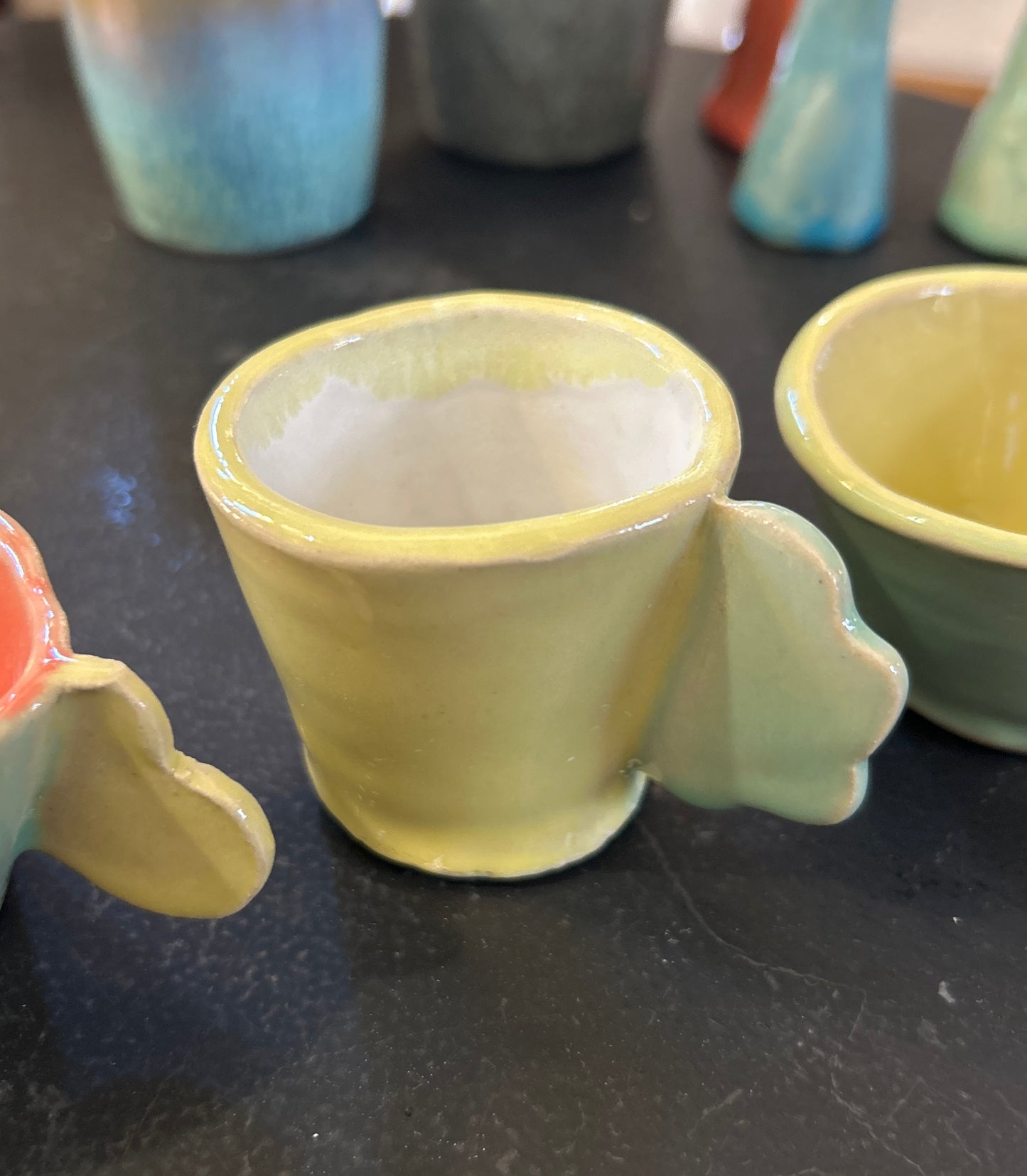 3 Espressotassen im Set und glasiert - Handgemachte Keramik von Johanna Reiner
