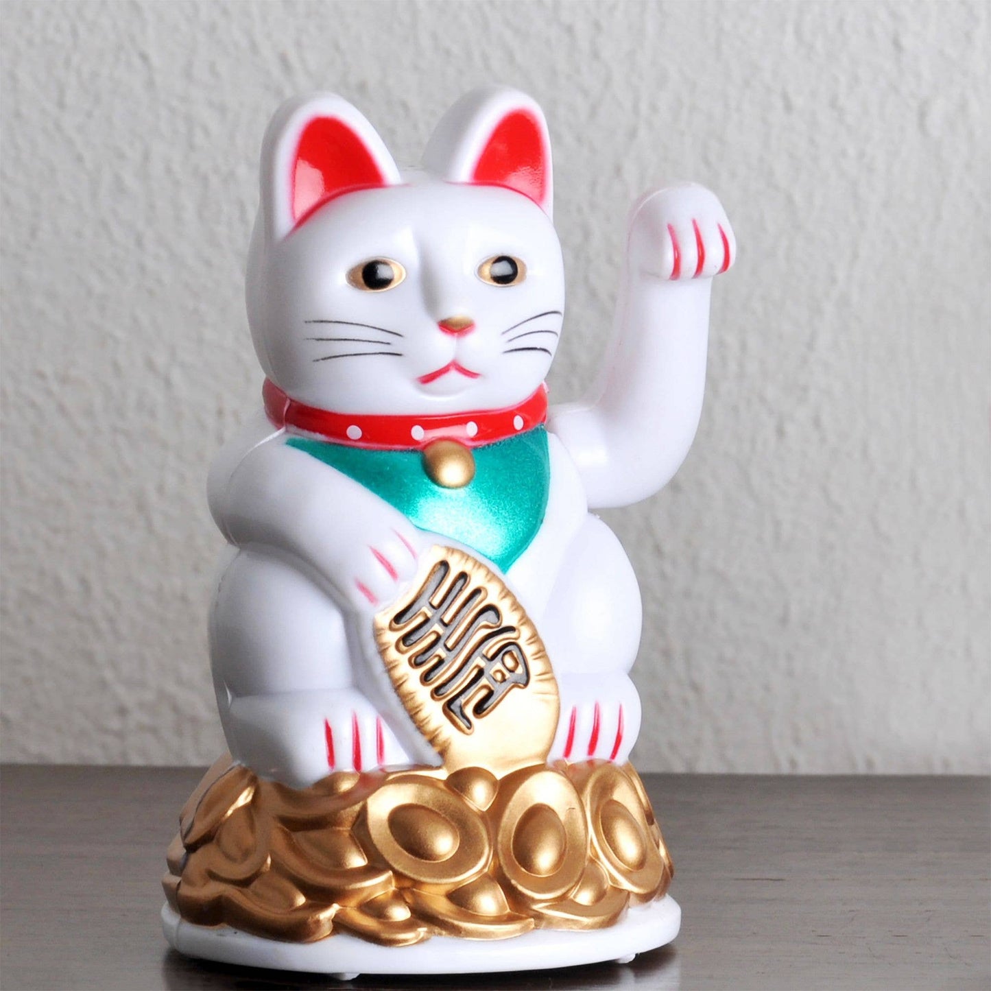 Glückskatze Maneki-neko Winkekatze 11cm weiß