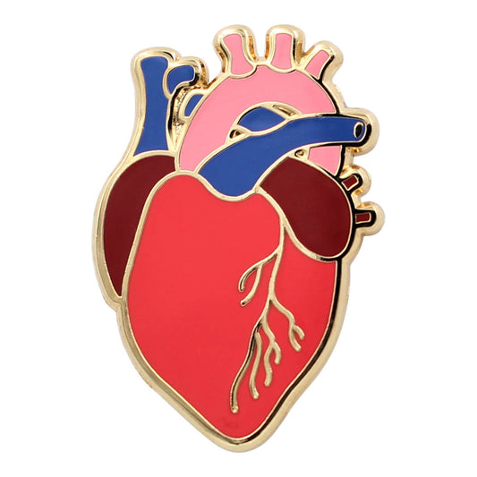 Anatomische Herz-Brosche mit realistischem Design - Emaille Pin
