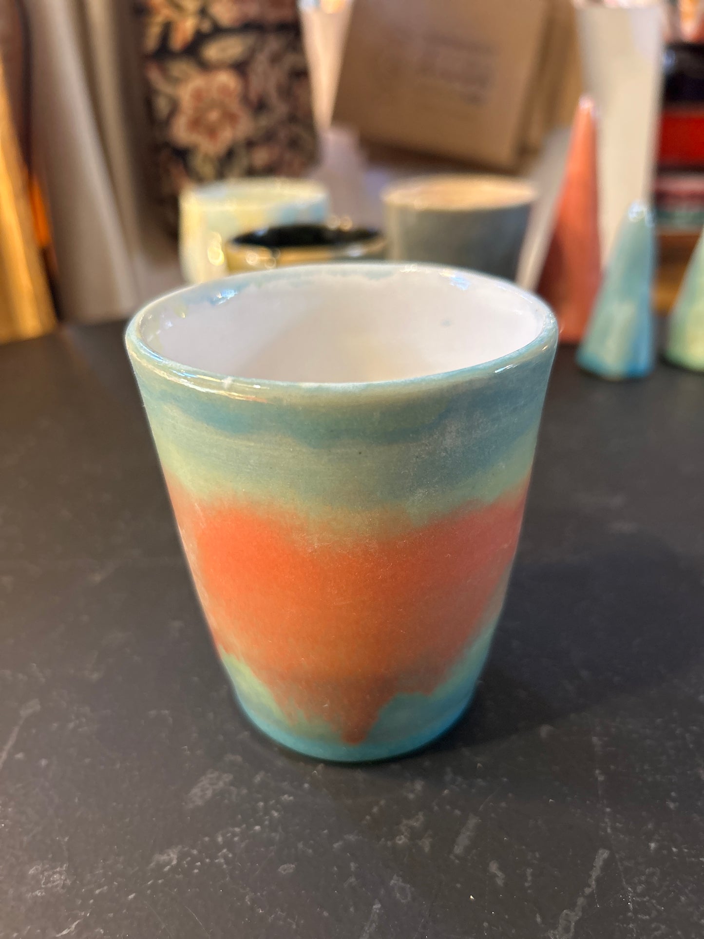 Teeschale/Kaffeebecher glasiert - Handgemachte Keramik von Johanna Reiner