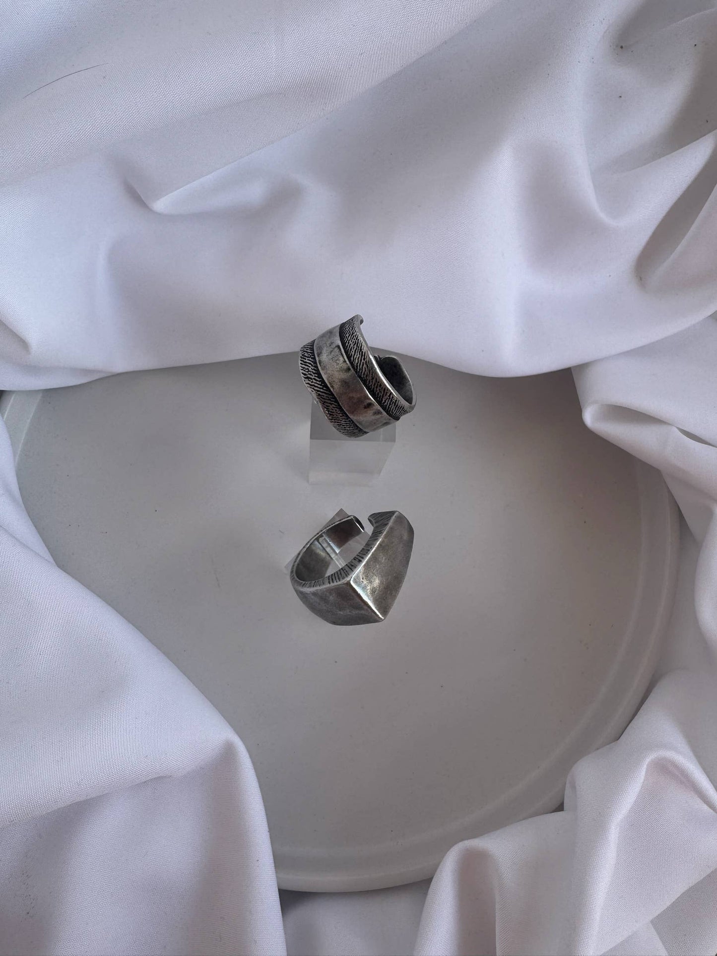 Herrenring, Silber, breiter Ring, verstellbarer Ring: 1. Design