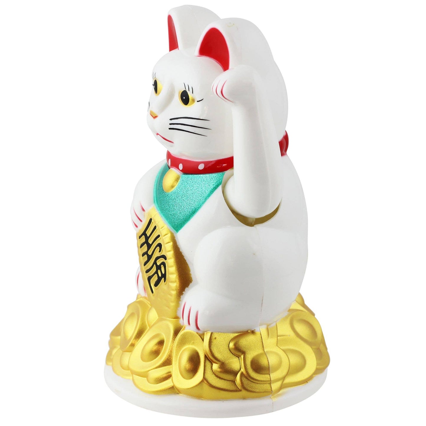 Glückskatze Maneki-neko Winkekatze 11cm weiß