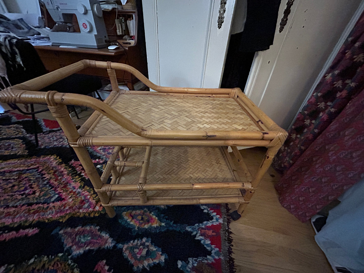 Vintage Rattan Bar Trolley