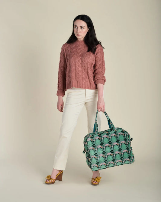 Weekender Tasche von Les Touristes Paris – 100% Baumwolle – William Sage Green Print