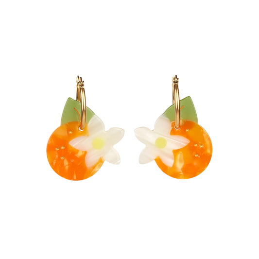 Ohrringe Orange mit Blüte von Coucou Suzette