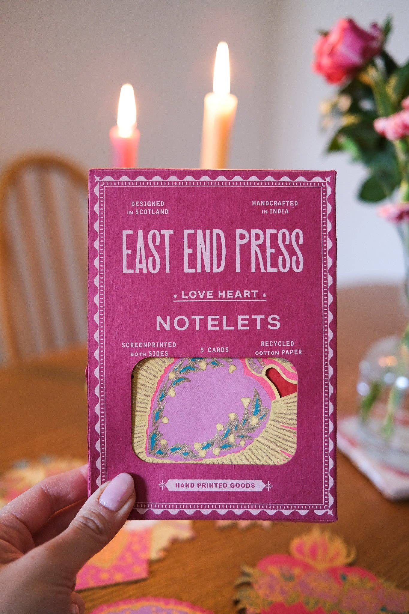 Set mit 5 Billet/Karten in Herzform