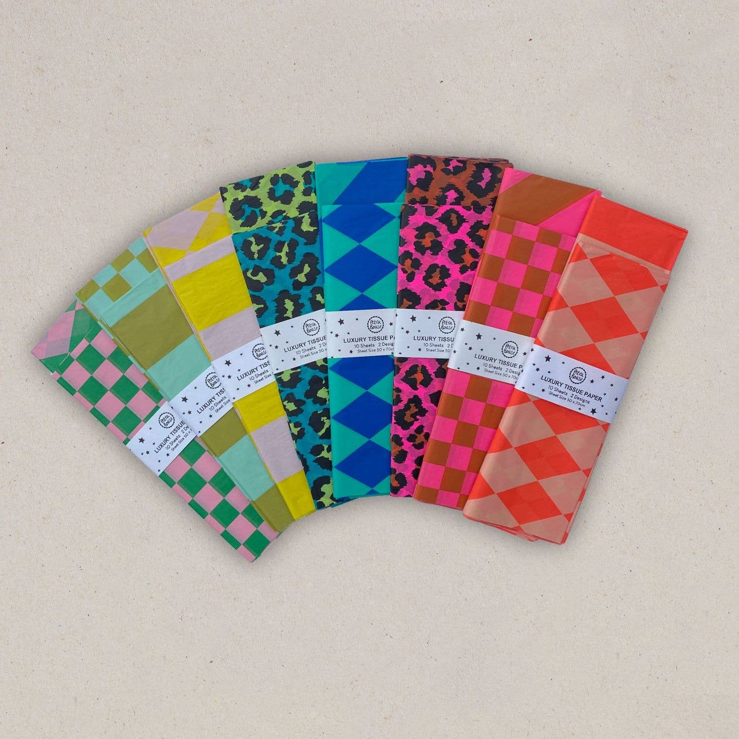 Luxuriöses Seidenpapier, Diamant/Diagonal, Kobaltblau/Jade