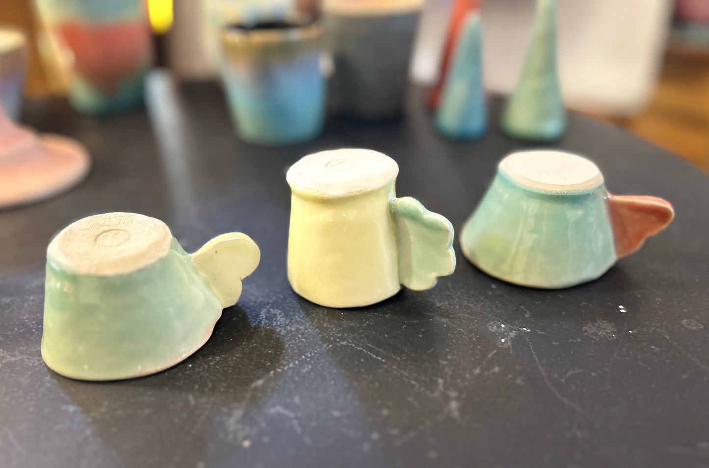 3 Espressotassen im Set und glasiert - Handgemachte Keramik von Johanna Reiner