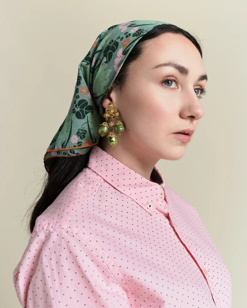 Square Scarf - William Sage Green Print