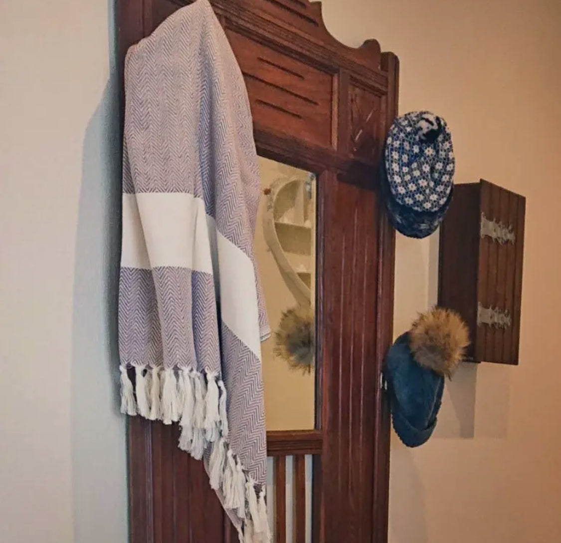 Hamamtuch/Saunatuch/Badetuch mit Fransen aus 100% Baumwolle