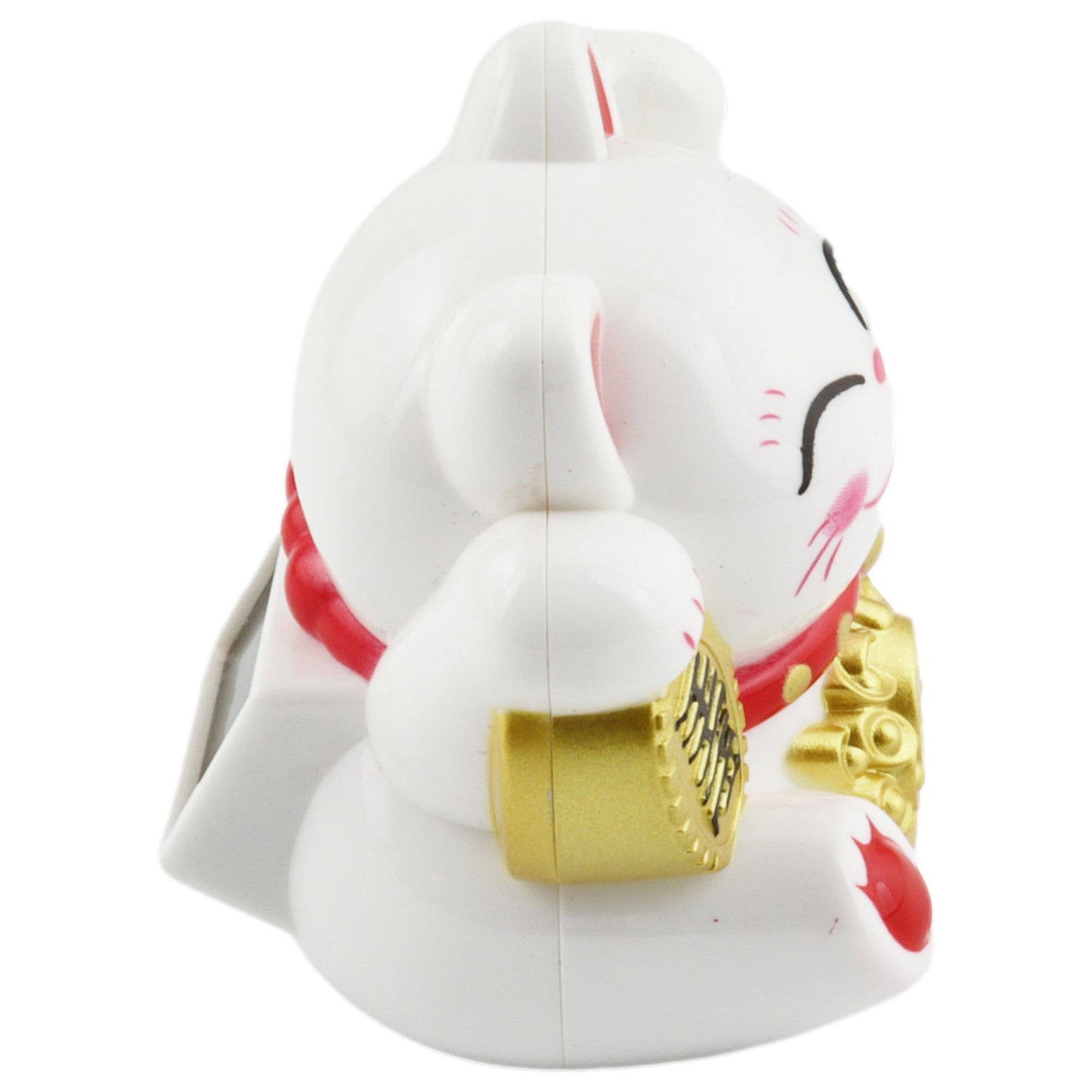 Glückskatze Mini Maneki-neko Freude weiß Solar 5cm Lucky