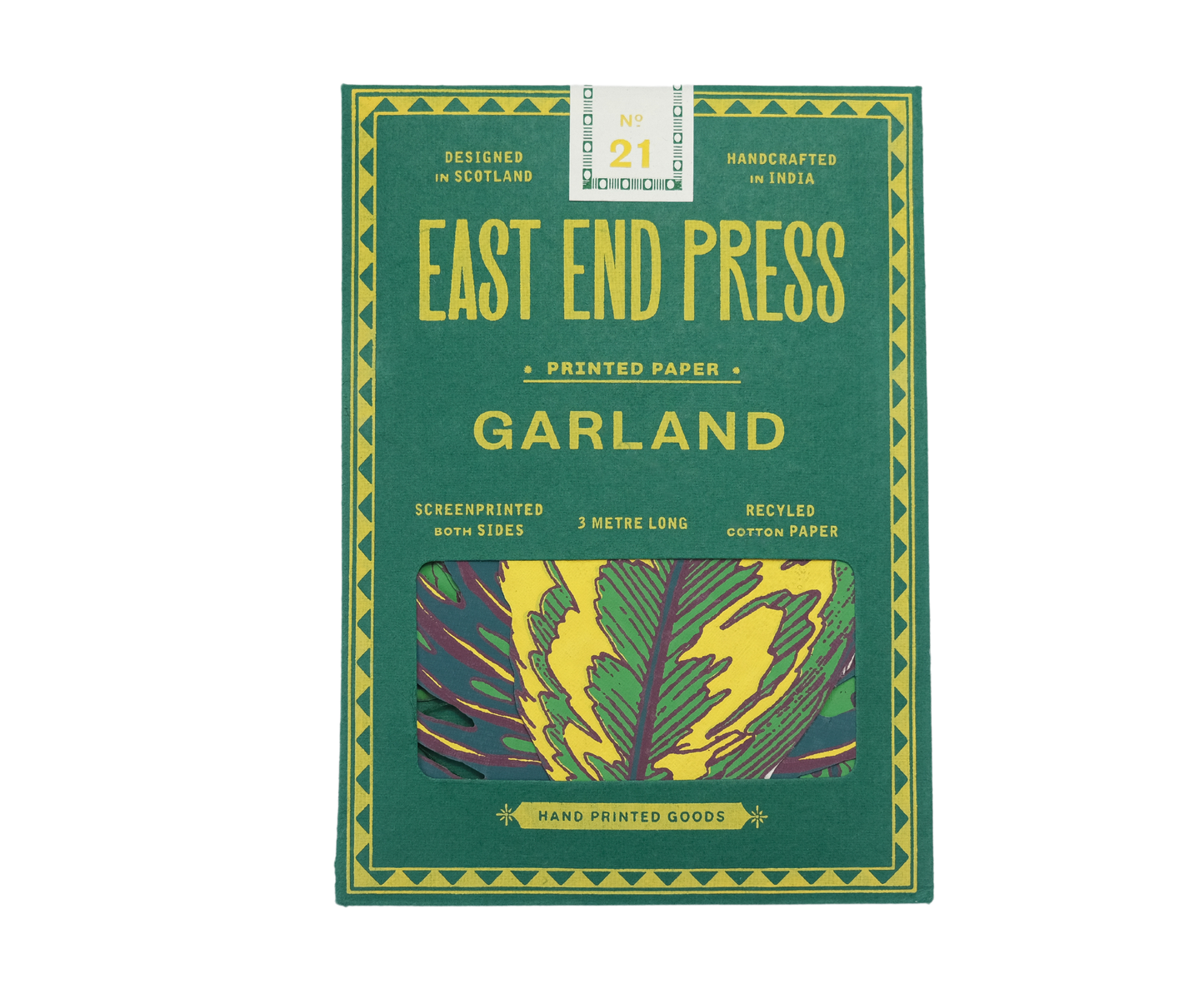 Genähte Girlande mit Blättern