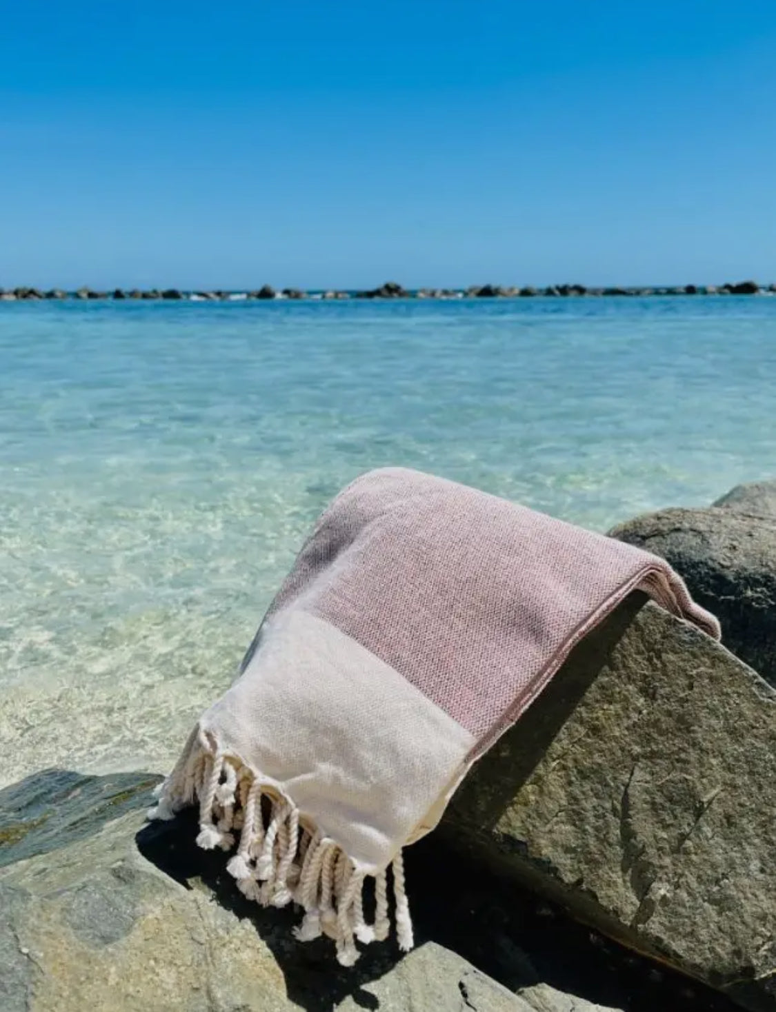 Hamamtuch/Saunatuch/Badetuch mit Fransen aus 100% Baumwolle