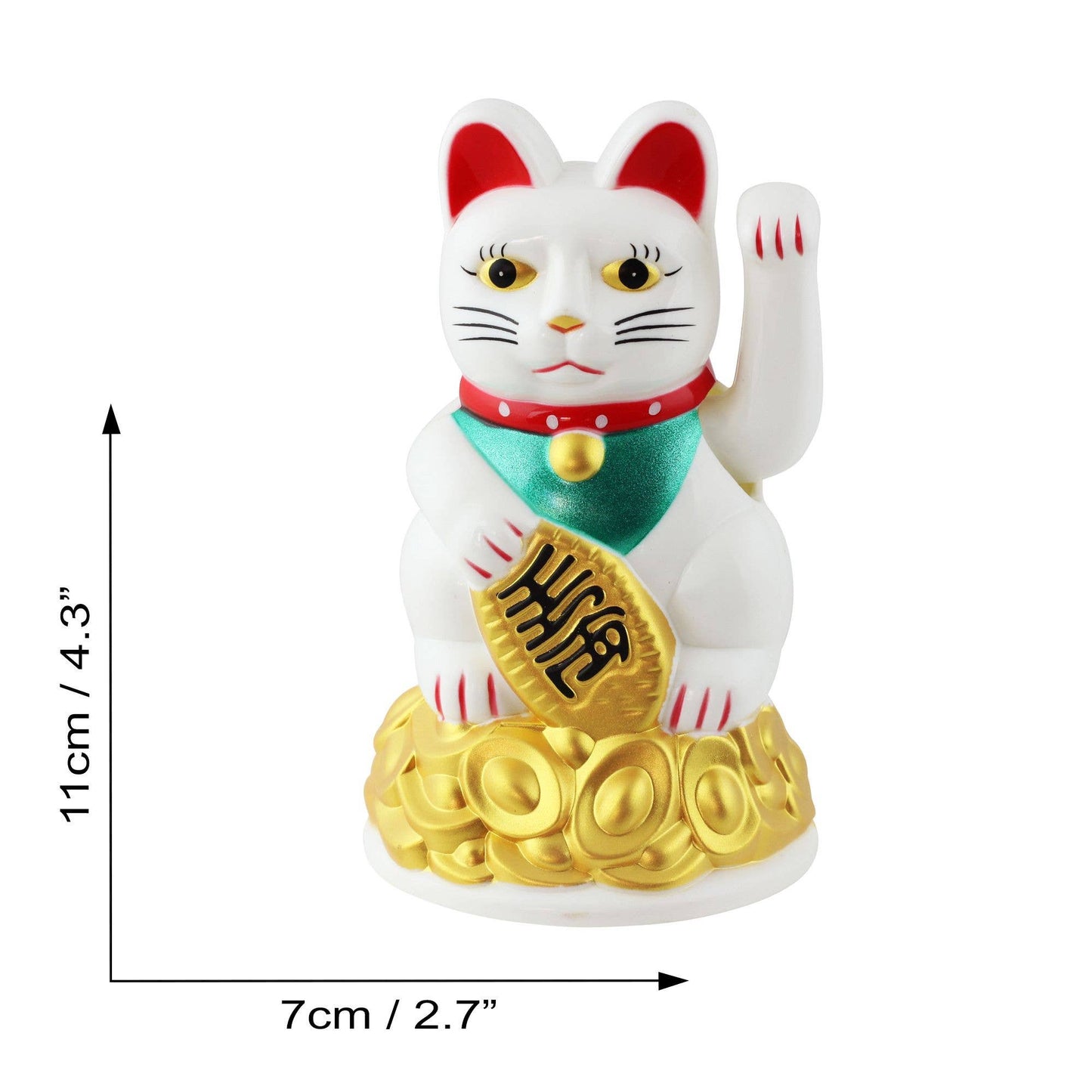 Glückskatze Maneki-neko Winkekatze 11cm weiß
