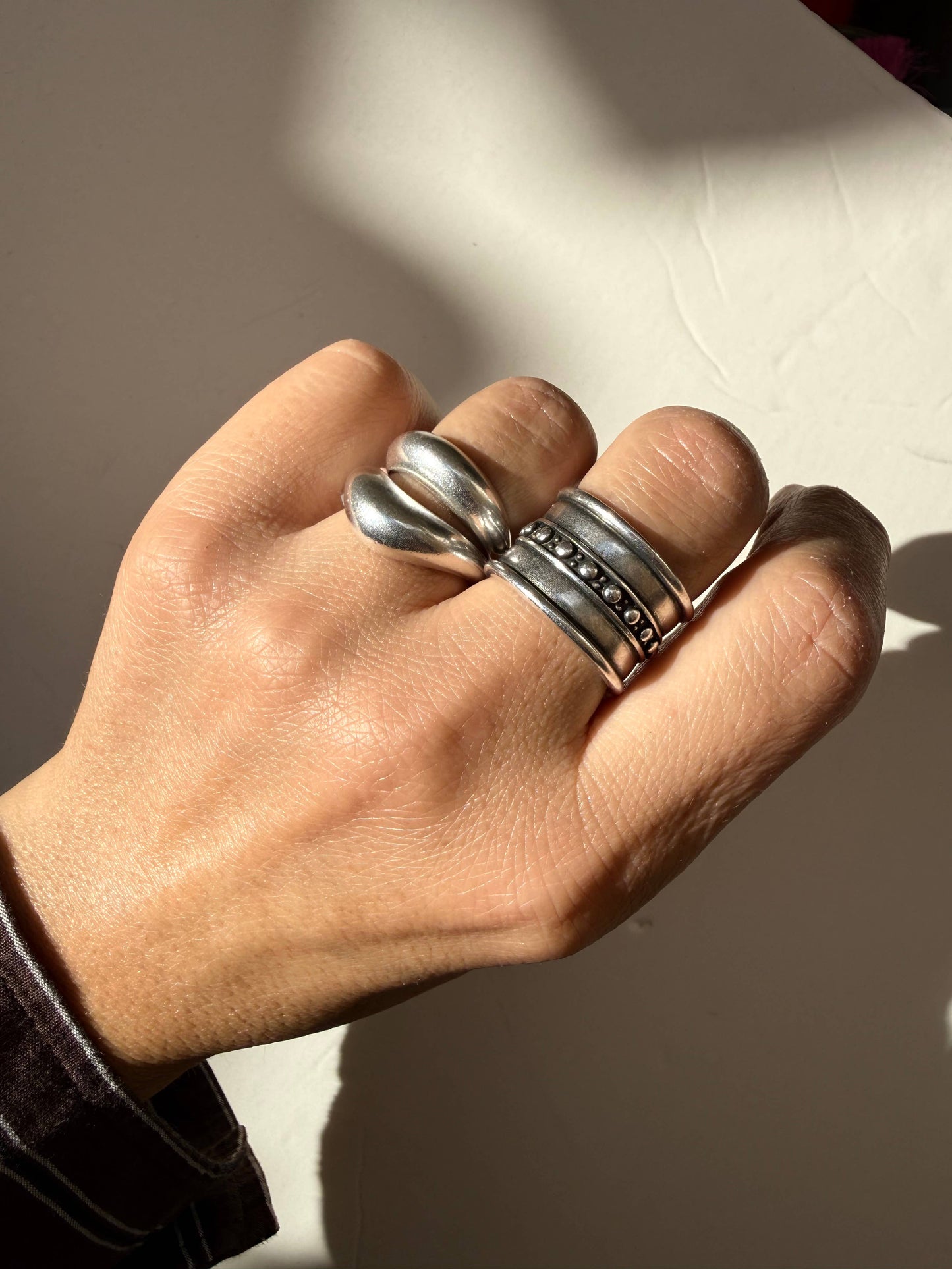 Silber Damenring – Handgefertigtes, verstellbares Design: Nr. 3
