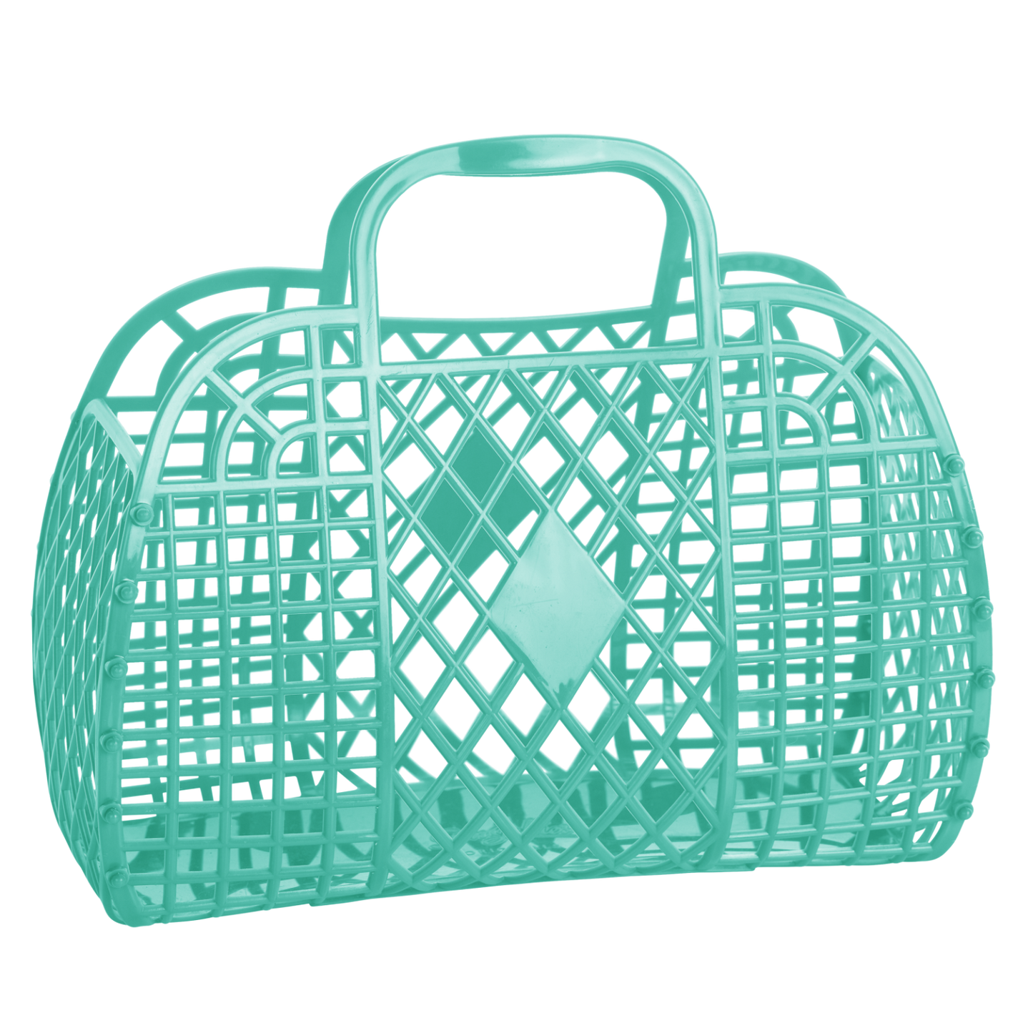Sun Jellies Retro Basket Jelly Bag – Groß: Jelly Mint Green
