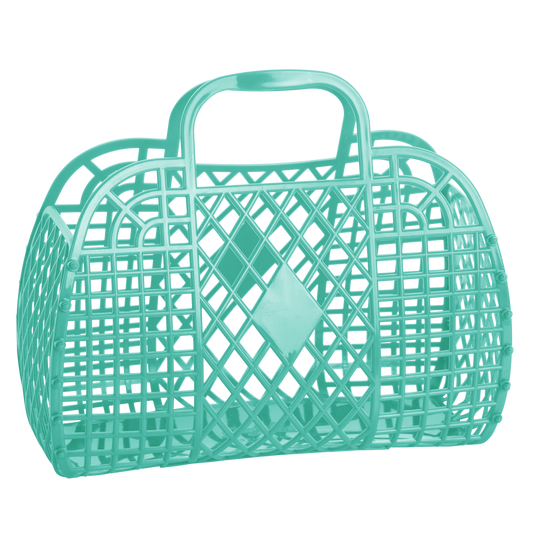 Sun Jellies Retro Basket Jelly Bag – Groß: Jelly Mint Green
