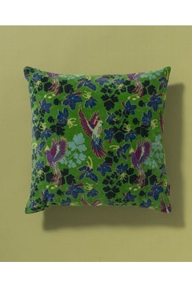 Kissen COUSSIN CARRE VELOURS - Ancolie Vibrant Green – 100% Baumwolle