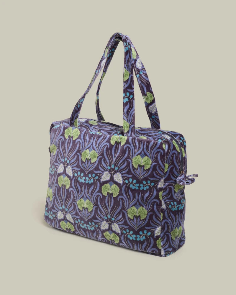 (Akten-)Tasche von Les Touristes Paris – 100% Baumwolle – Muguet Blue Print