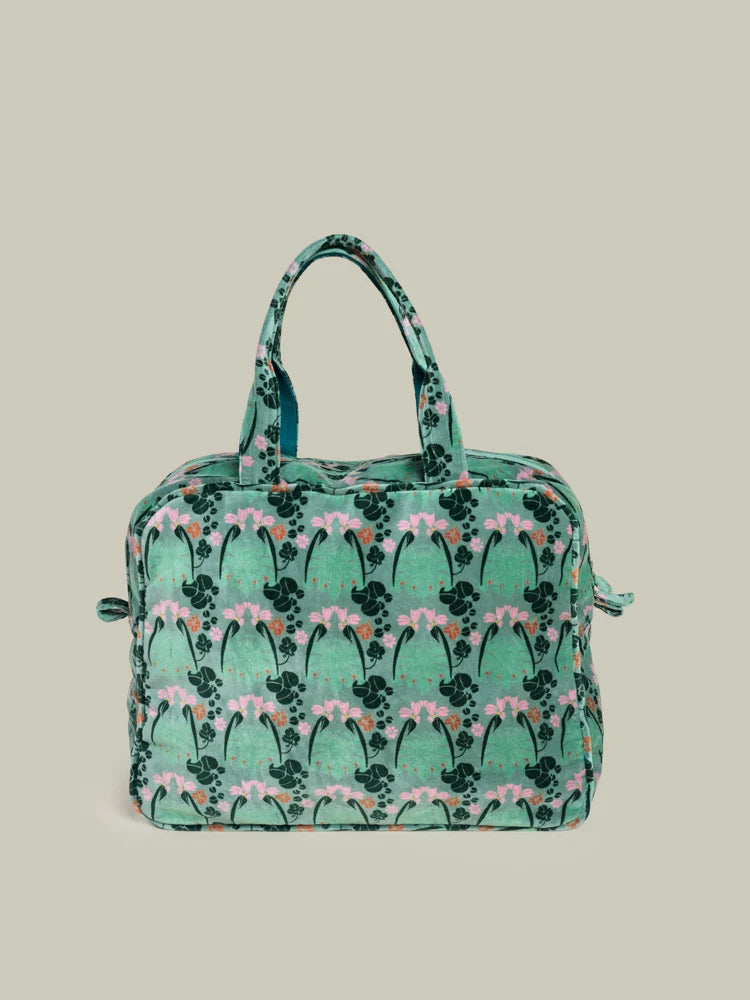 Weekender Tasche von Les Touristes Paris – 100% Baumwolle – William Sage Green Print