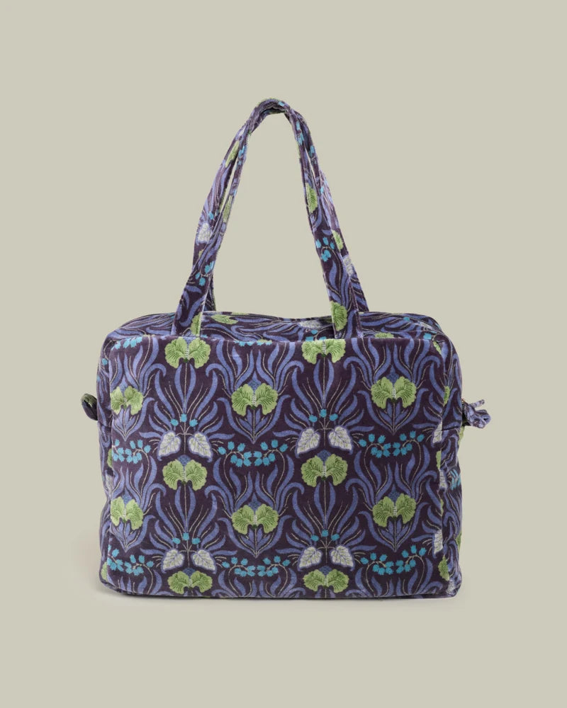 (Akten-)Tasche von Les Touristes Paris – 100% Baumwolle – Muguet Blue Print