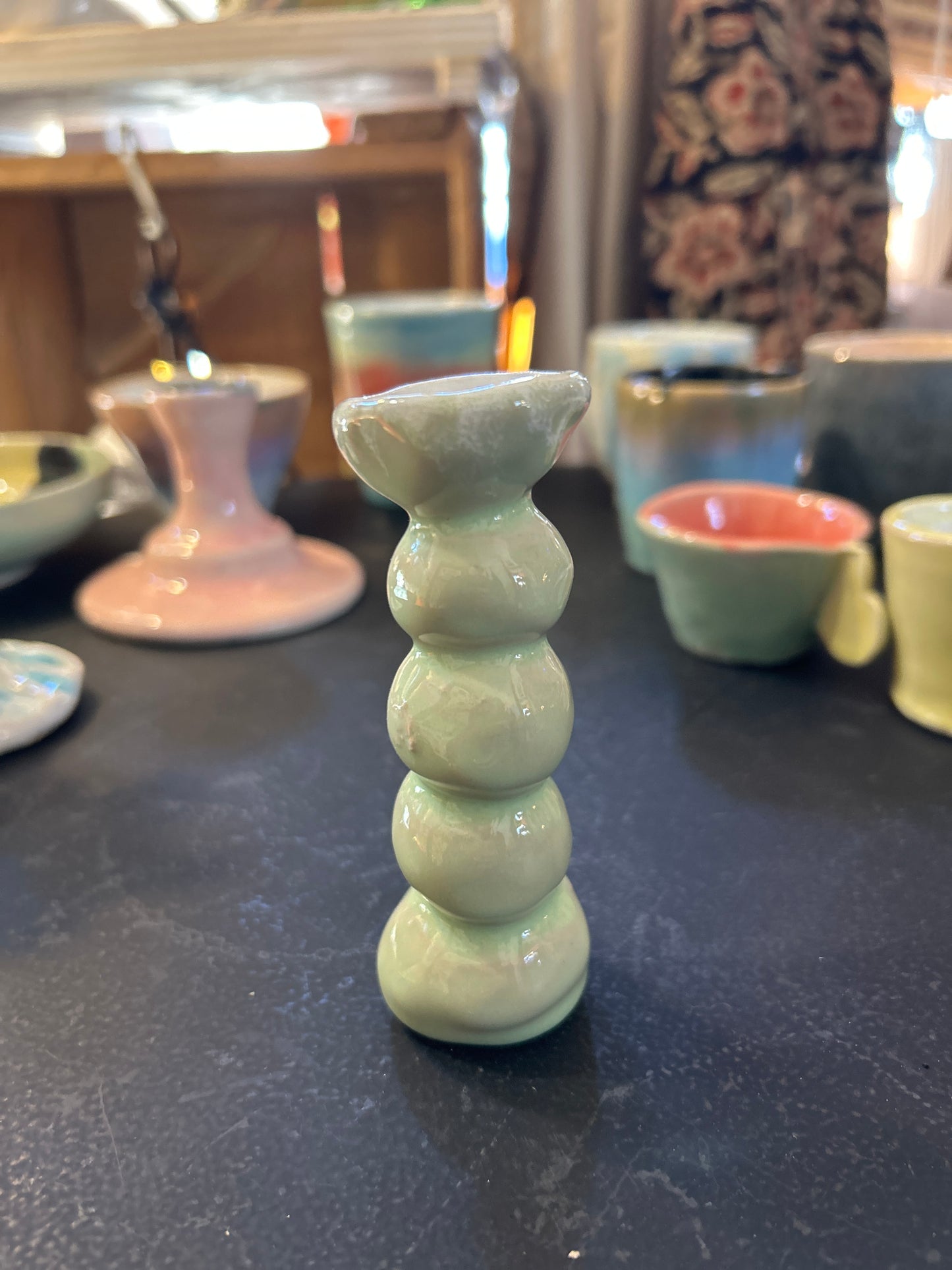 Kerzenständer oder Eierbecher glasiert - Handgemachte Keramik von Johanna Reiner