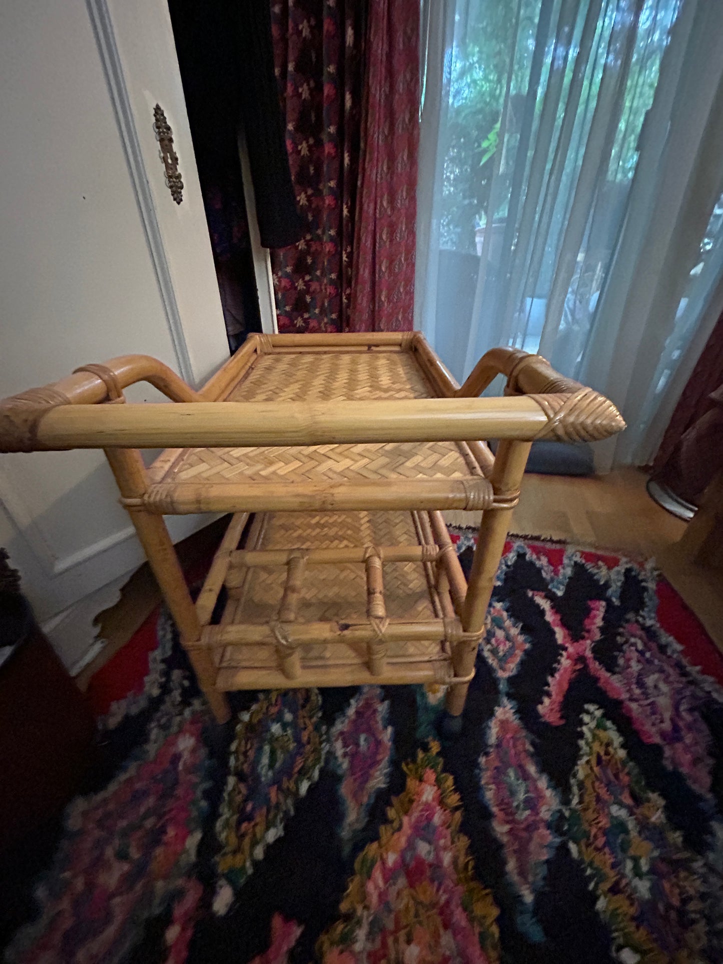 Vintage Rattan Bar Trolley
