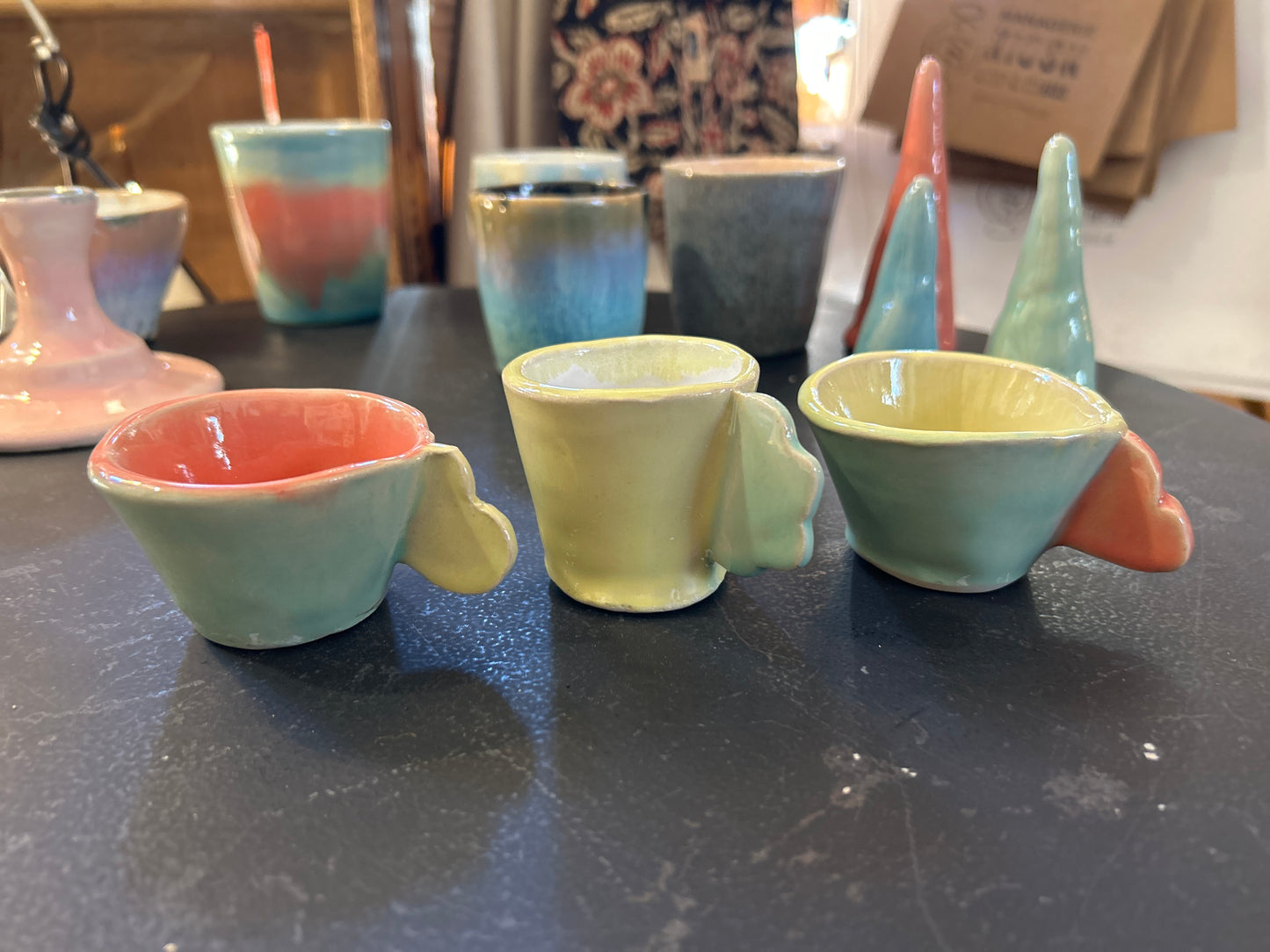 3 Espressotassen im Set und glasiert - Handgemachte Keramik von Johanna Reiner