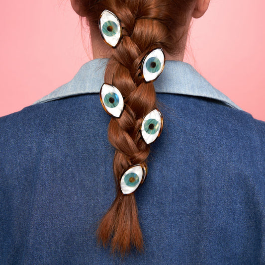 Mini-Haarklammer Auge in blau von Coucou Suzette