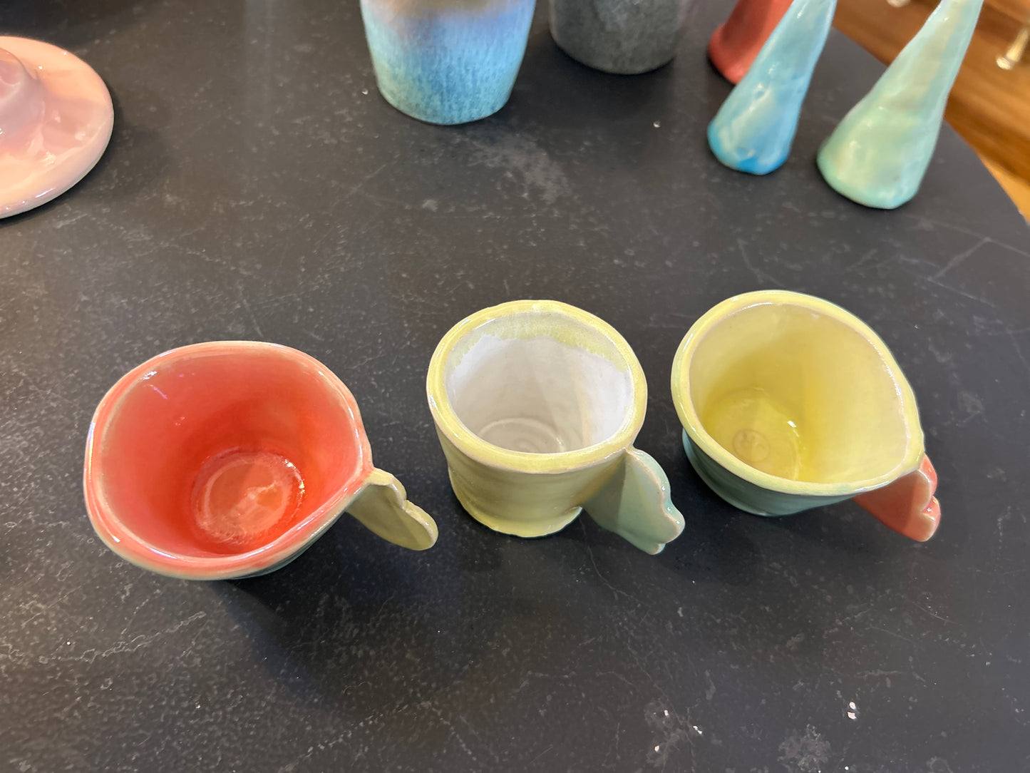 3 Espressotassen im Set und glasiert - Handgemachte Keramik von Johanna Reiner