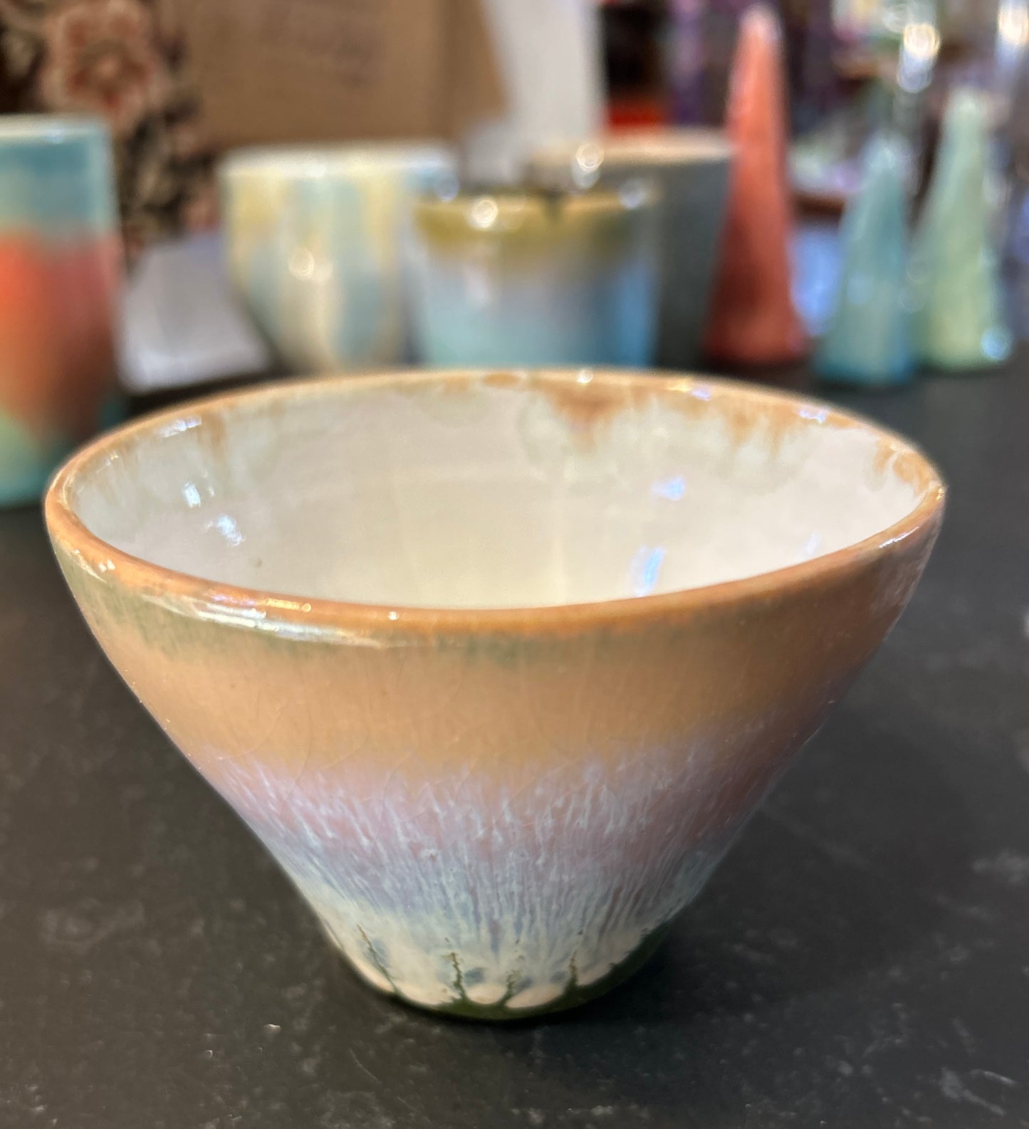 Teeschale glasiert - Handgemachte Keramik von Johanna Reiner