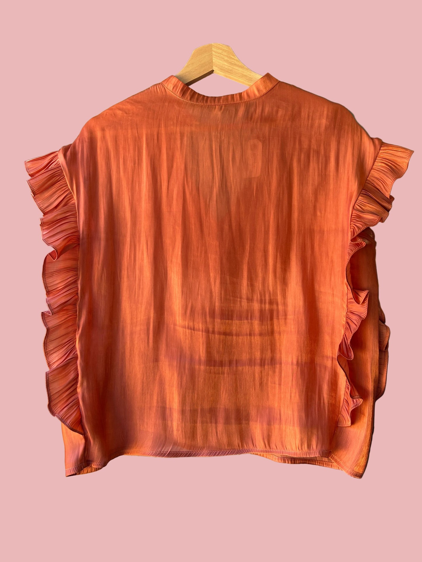 FRNCH Paris – Volanten-Blouse in Sunset Orange