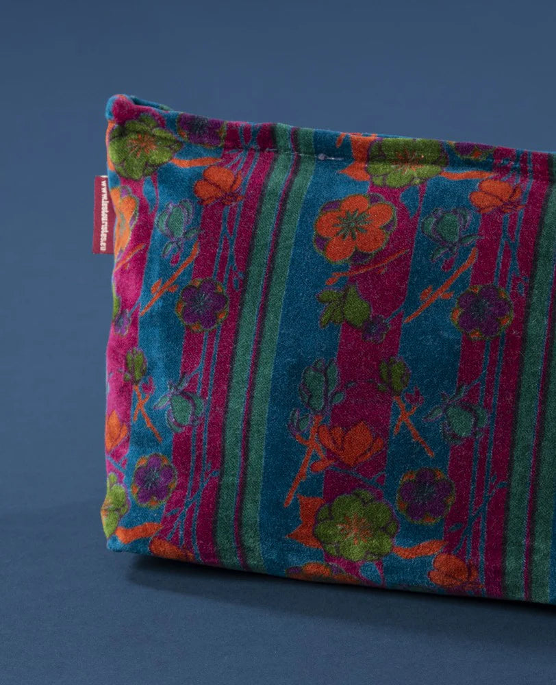 Kulturbeutel/Toiletttasche aus Baumwollsamt