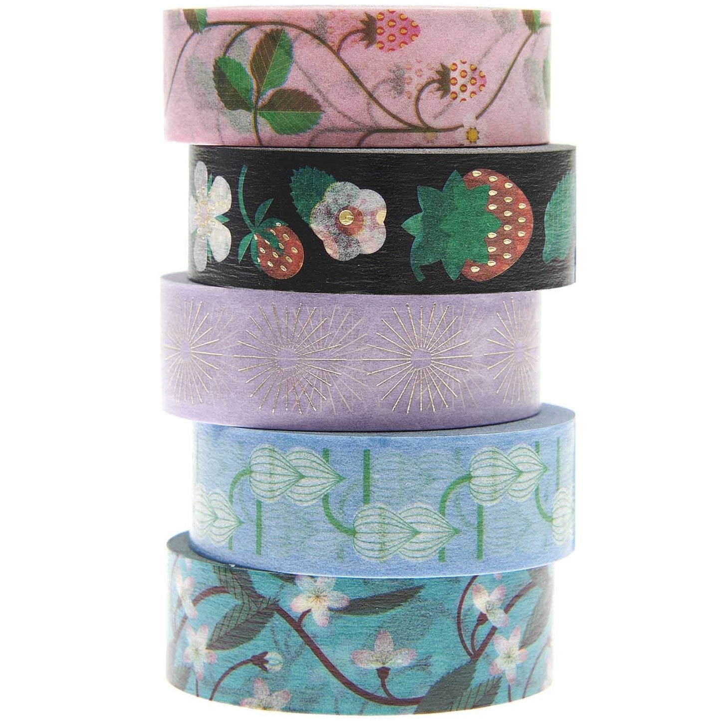 Paper Poetry Washi Tape Set Floral 15mm 10m 5-teilig