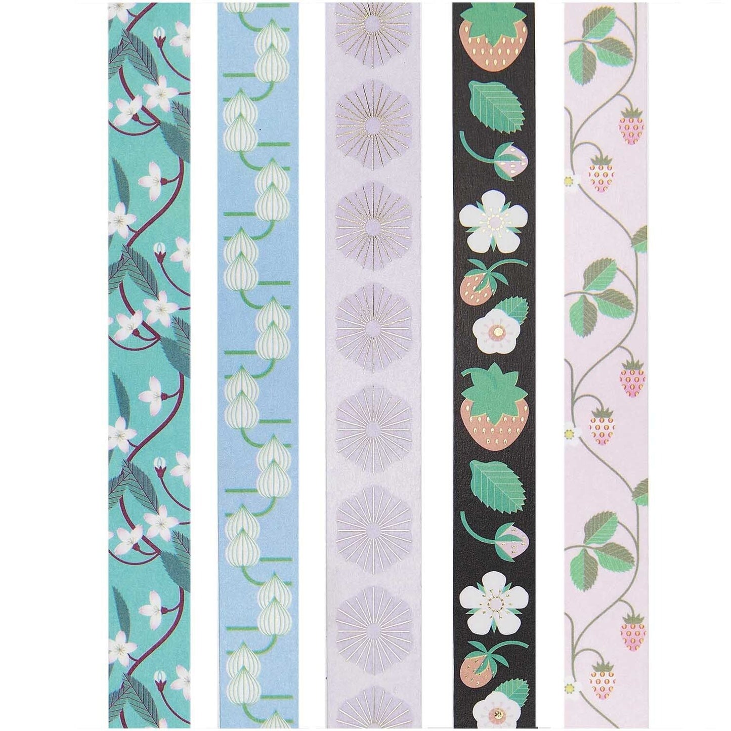 Paper Poetry Washi Tape Set Floral 15mm 10m 5-teilig