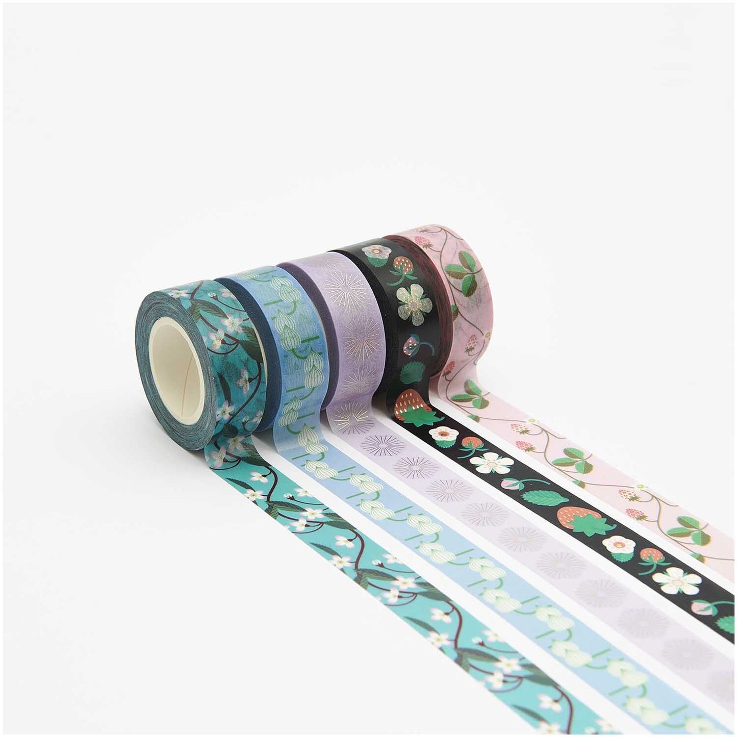 Paper Poetry Washi Tape Set Floral 15mm 10m 5-teilig