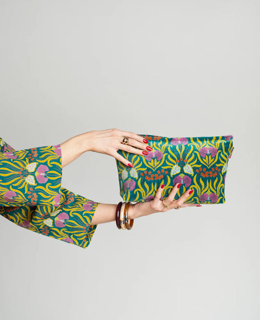 Kulturbeutel/Toiletttasche aus Baumwollsamt