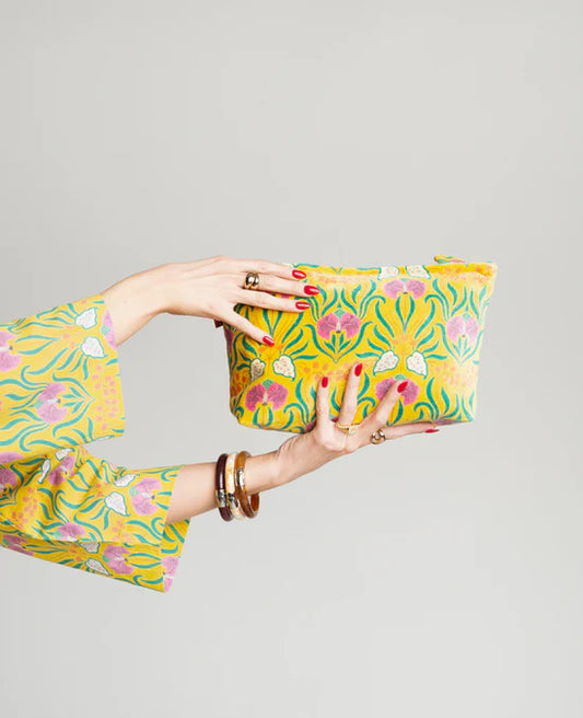 Kulturbeutel/Toiletttasche aus Baumwollsamt