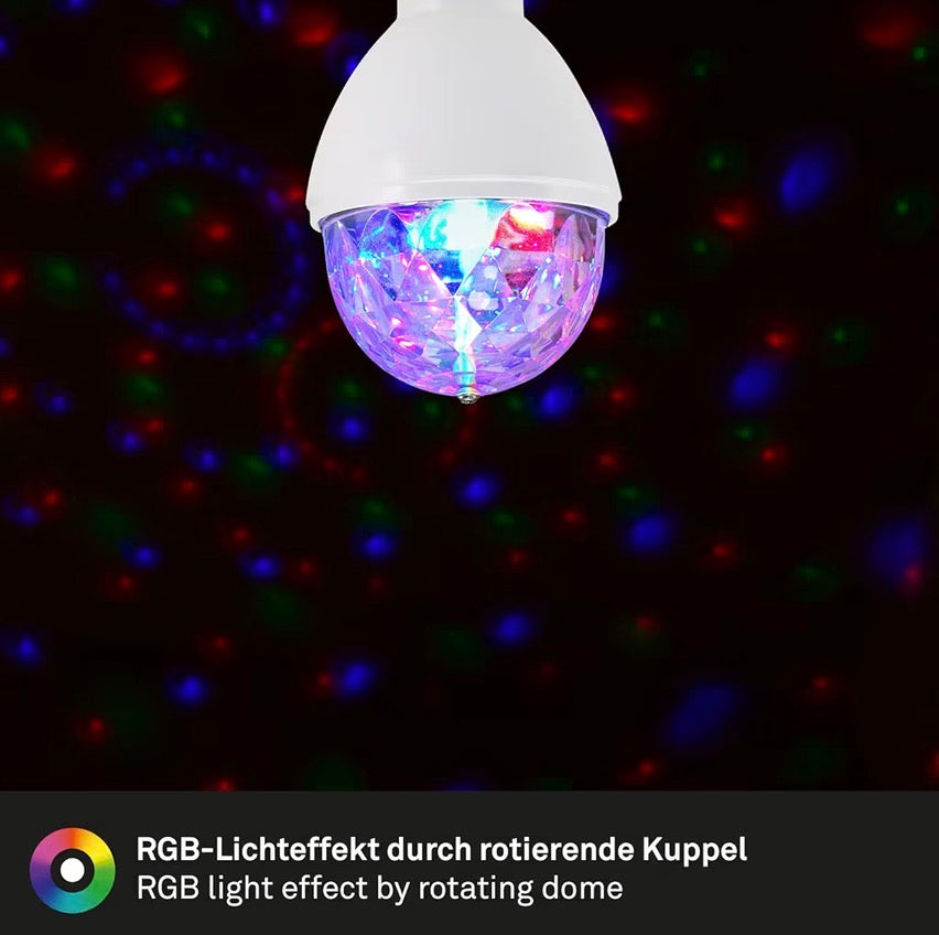 Briloner Disco RGG Leuchtmittel selbstdrehend Partylicht, Kristalloptik