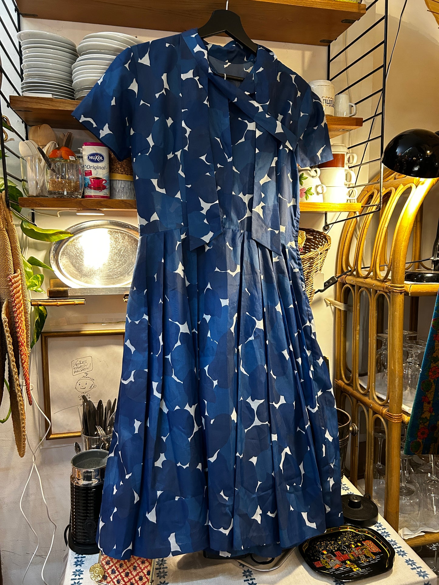 Blaues Vintage Kleid - Größe S/XS