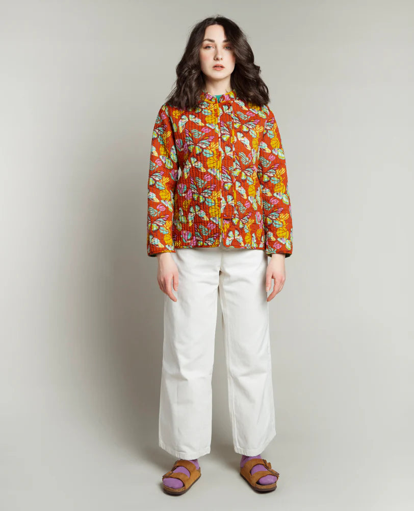 Kantha Reversible Jacket Muguet Bayou/Holy Red Clay