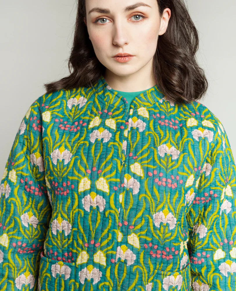 Kantha Reversible Jacket Muguet Bayou/Holy Red Clay