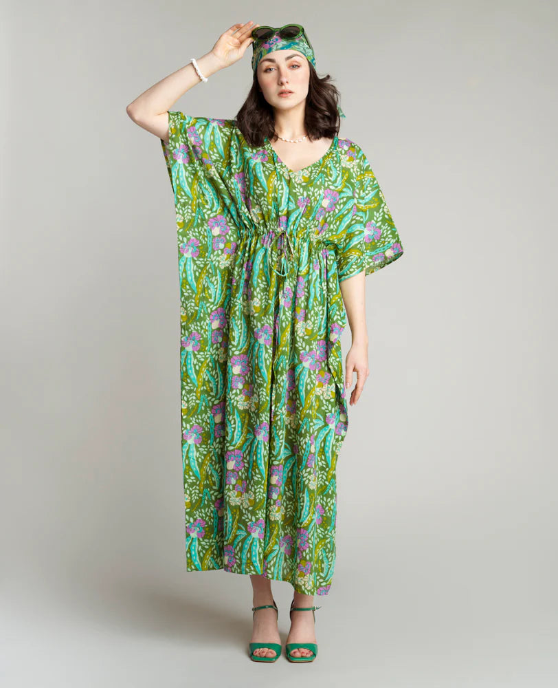 Kaftan Beach Dress Allegria Green