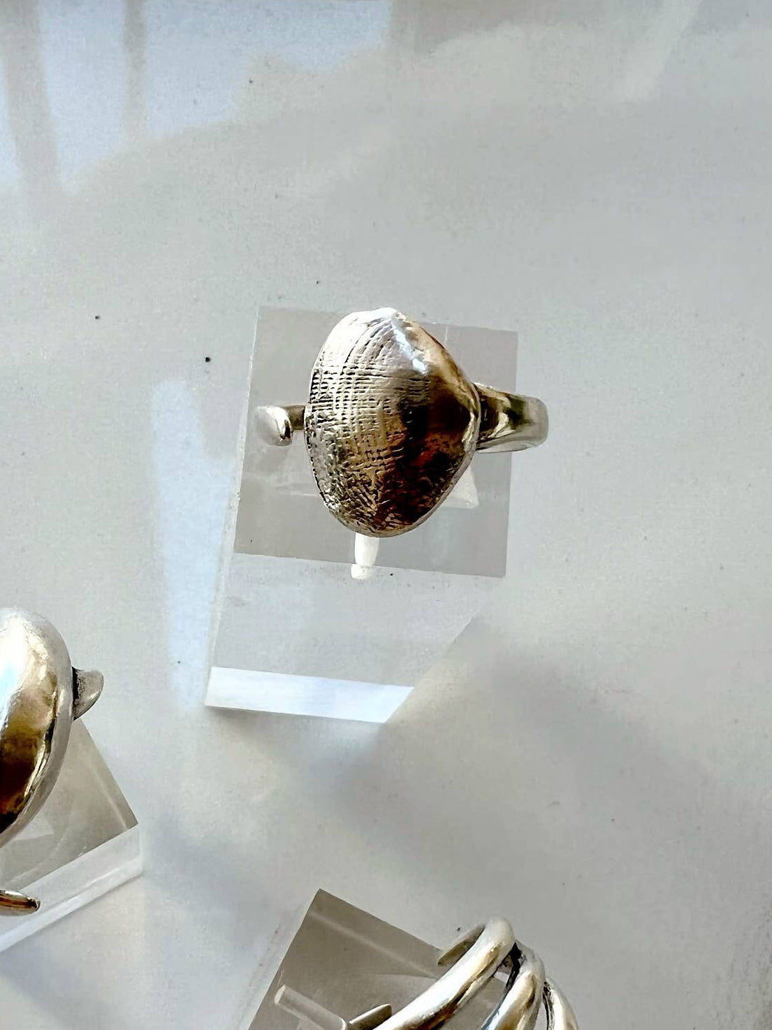 Silberring Damen, Dreifachring Silber, Sommerring, Delfin: Muschel-Ring