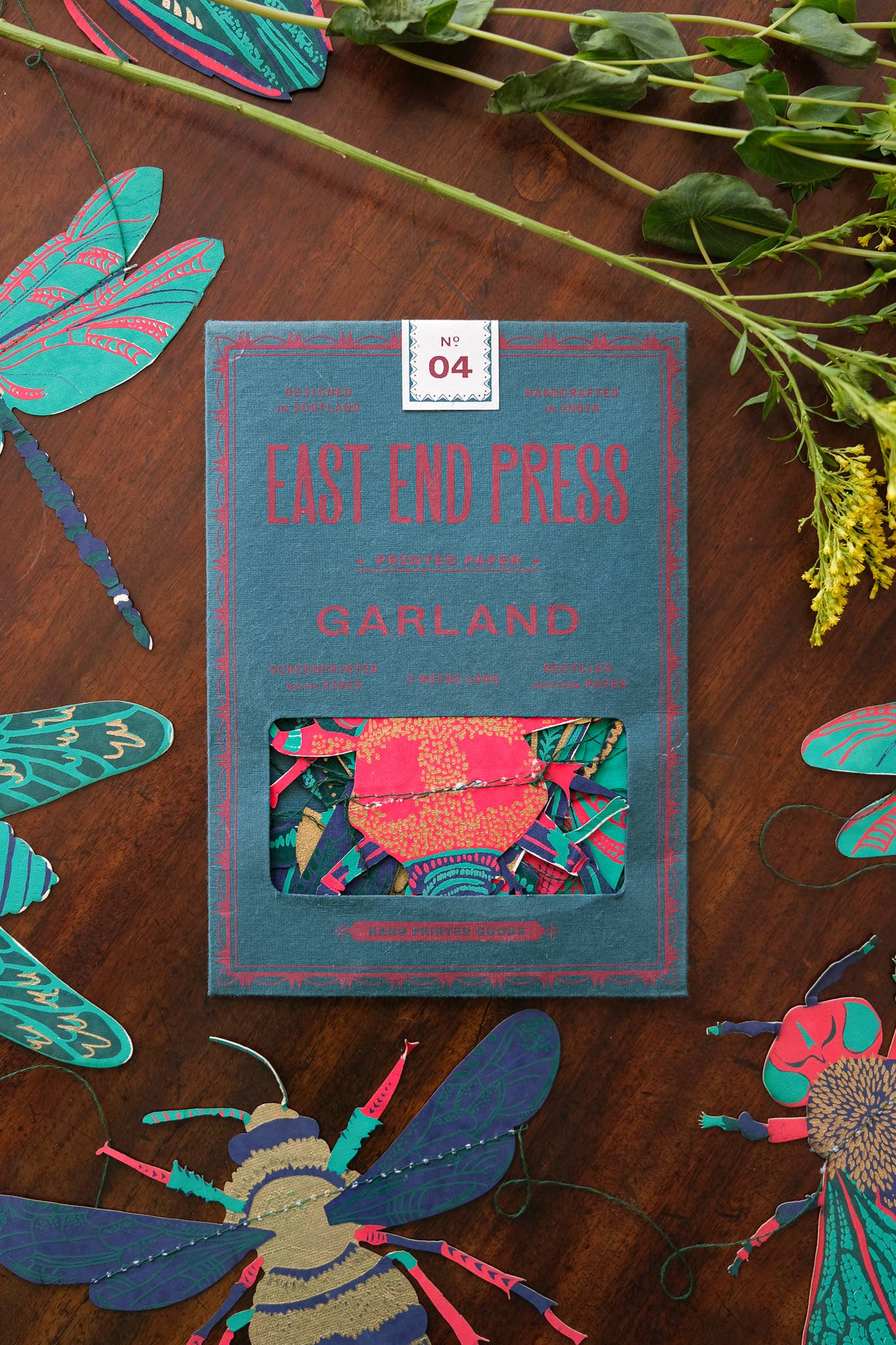 Insekten genähte Girlande