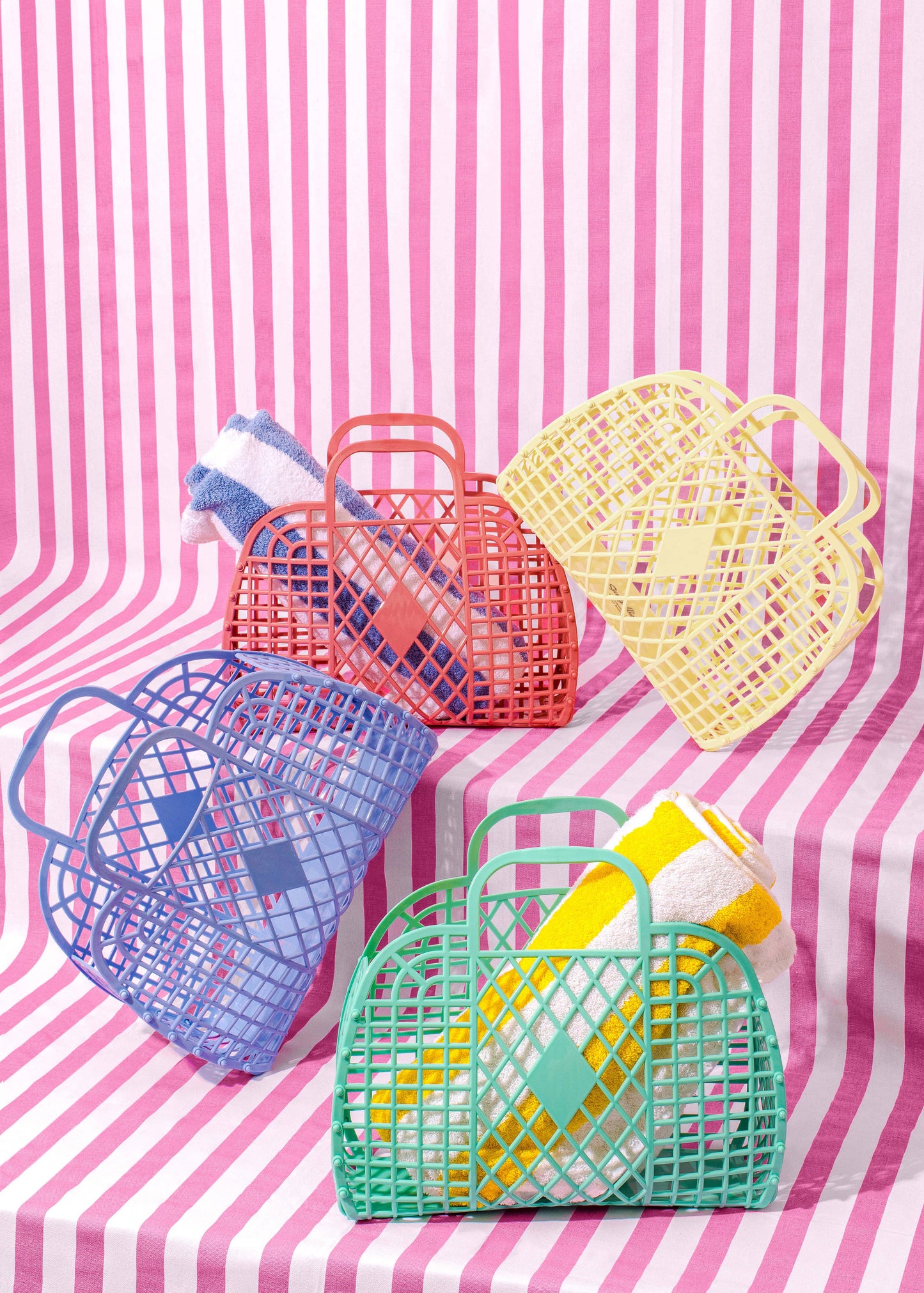 Sun Jellies Retro Basket Jelly Bag – Groß: Jelly Mint Green