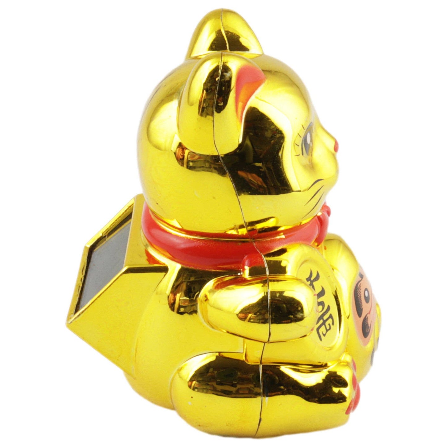 Glückskatze Mini Maneki-neko Schutz Schild gold Solar 5cm