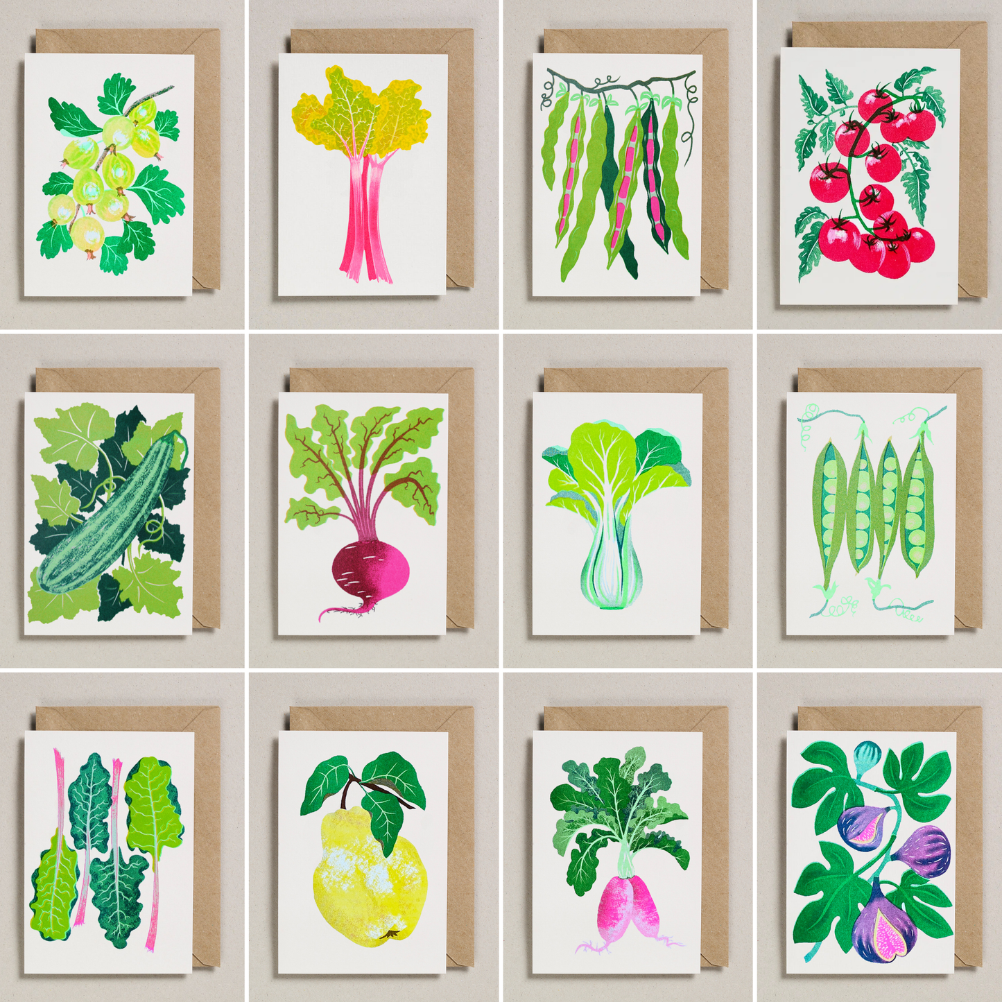 Grußkarte aus der Serie "Grow" (frei übersetzt "Garteln") mit Feige