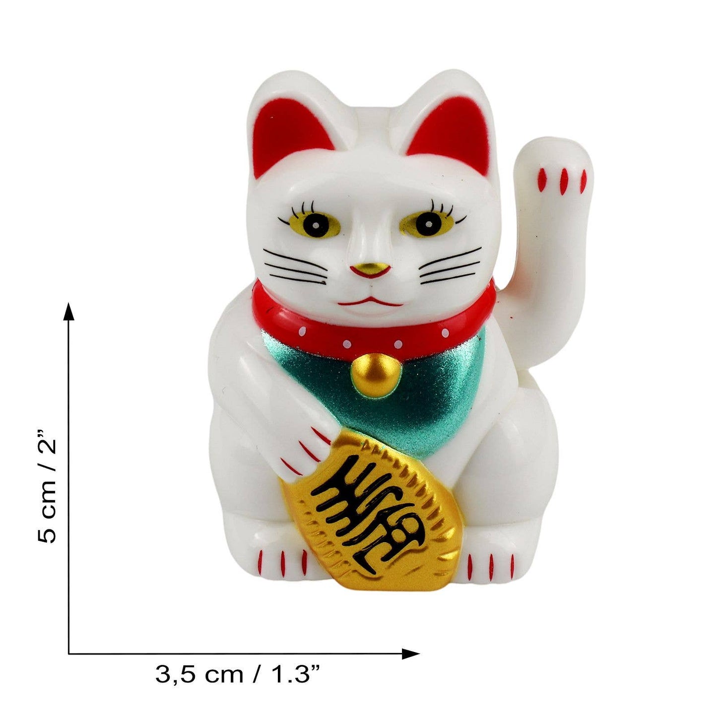 Glückskatze Mini Maneki-neko weiß Winkekatze Solar 5cm